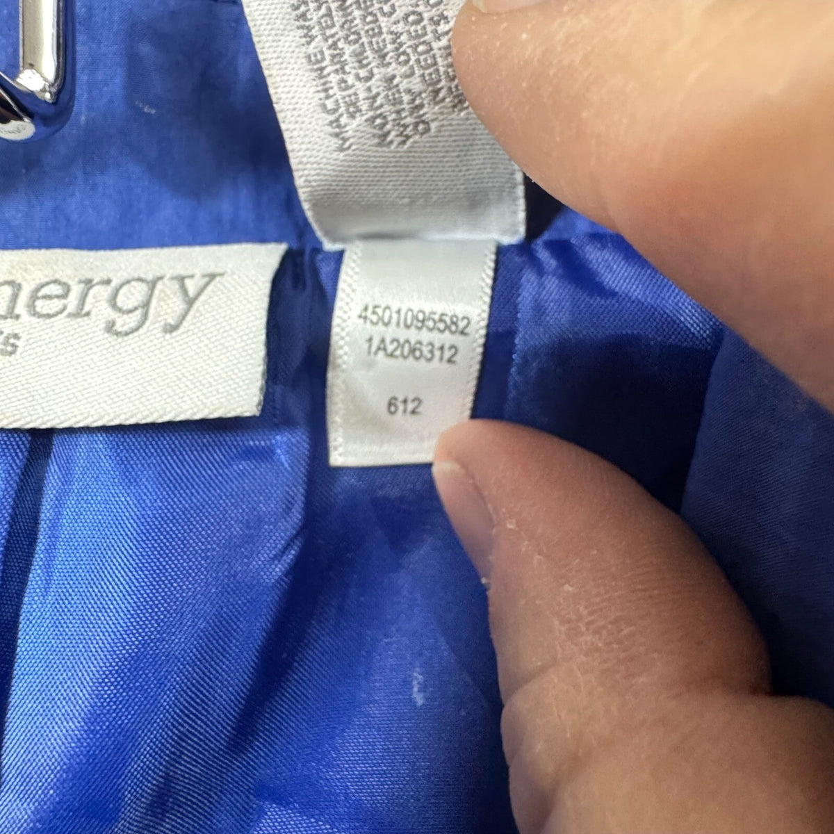 Zenergy by Chicos Royal Blue Lightweight Drawstring Waist Athleisure Jacket Sz 2
