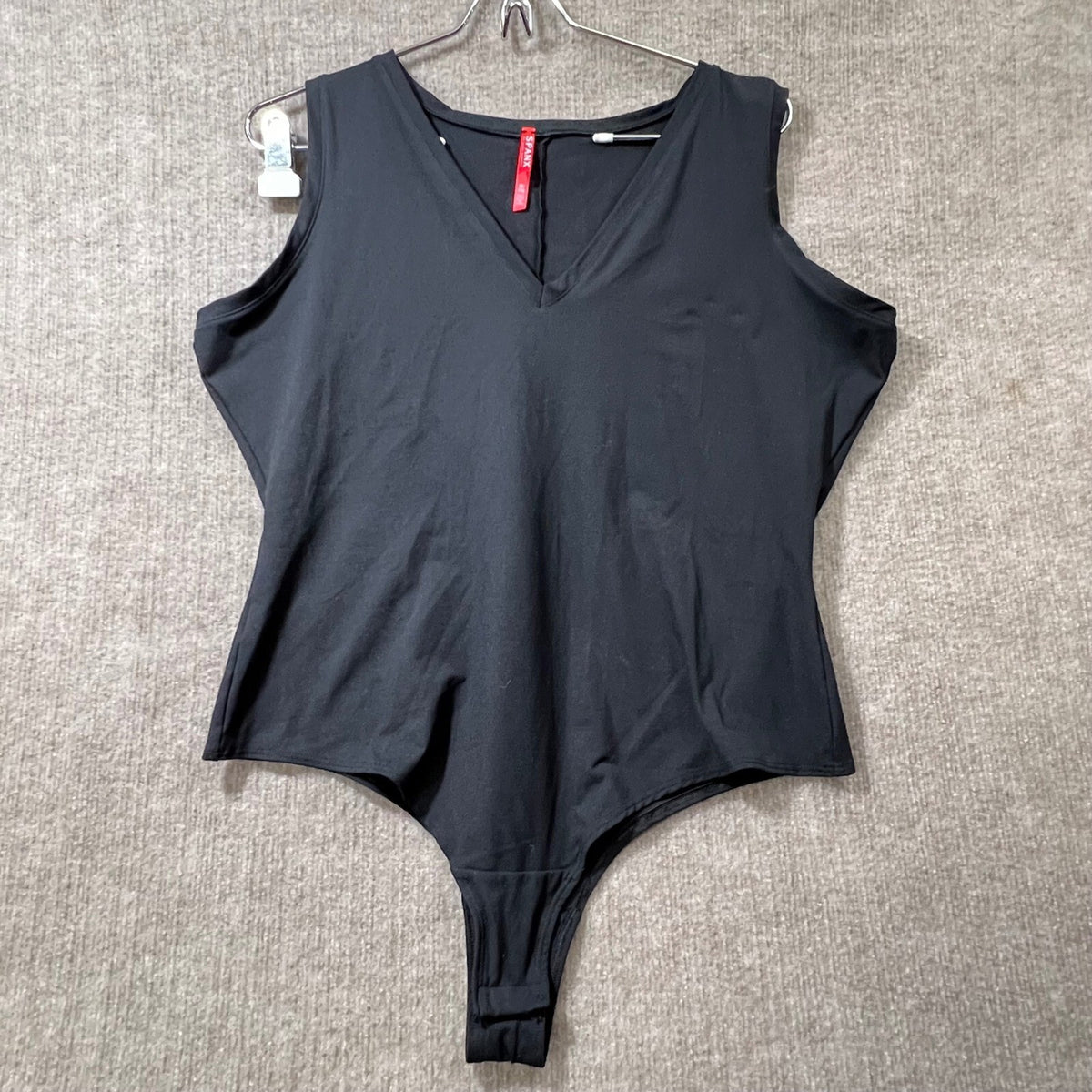 SPANX Black V Neck Sleeveless Thong Bodysuit Shapewear 1X 1TG