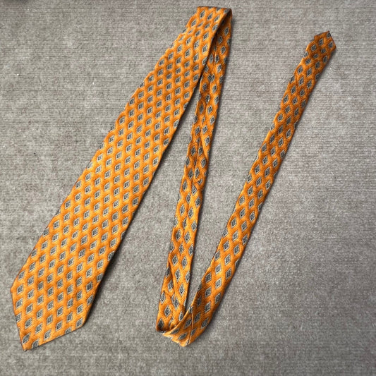 STAFFORD Men's 100% Silk Necktie, Gold Diamond Patterned Business Dress Tie