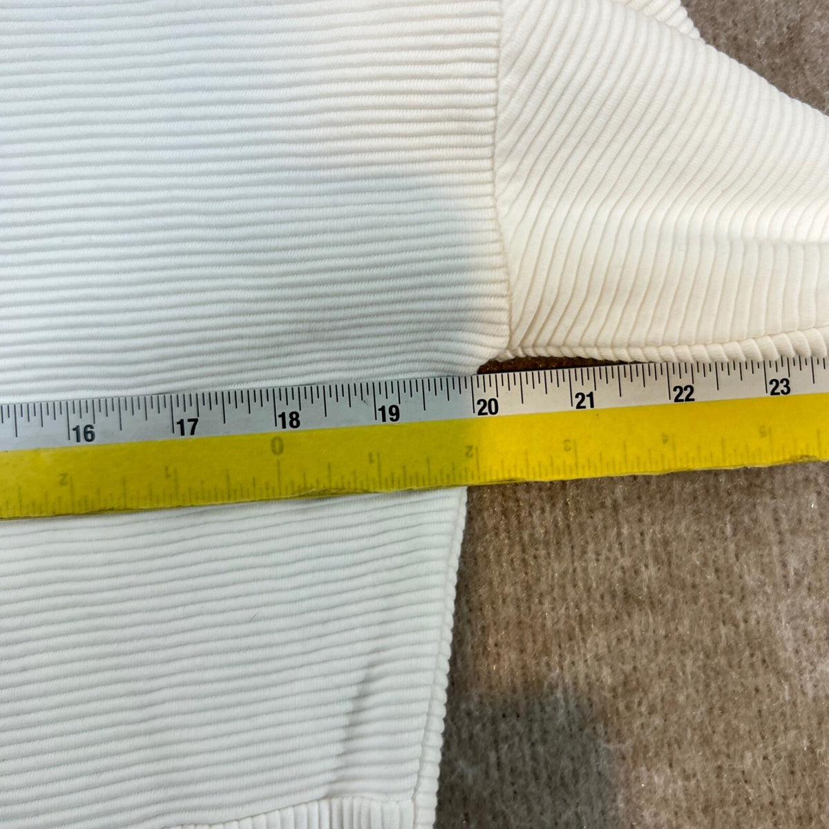 Varley Ribbed Turtleneck Pullover Women XS White Long Sleeve Cotton Loungewear