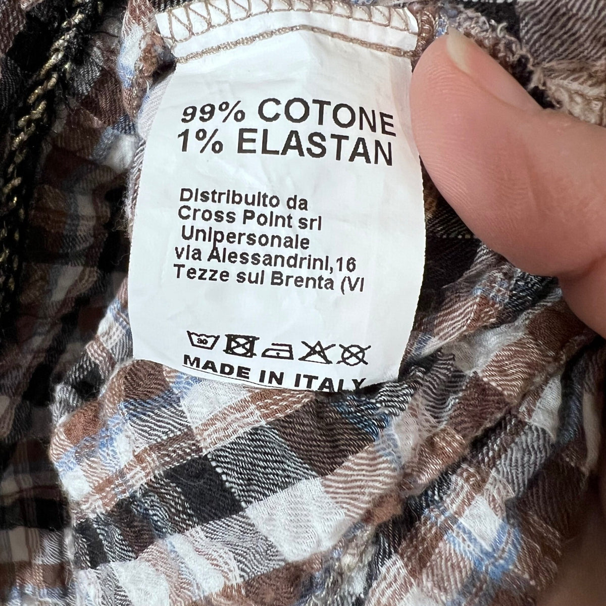 La Camicia Plaid Blouse Womens 42 Gingham Button Back Lightweight Country