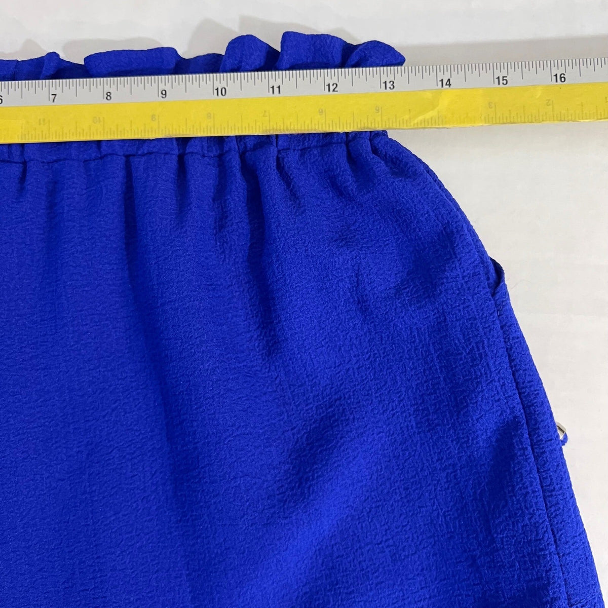 Paperbag Waist Shorts Womens XS Royal Blue Drawstring Casual Summer Resort