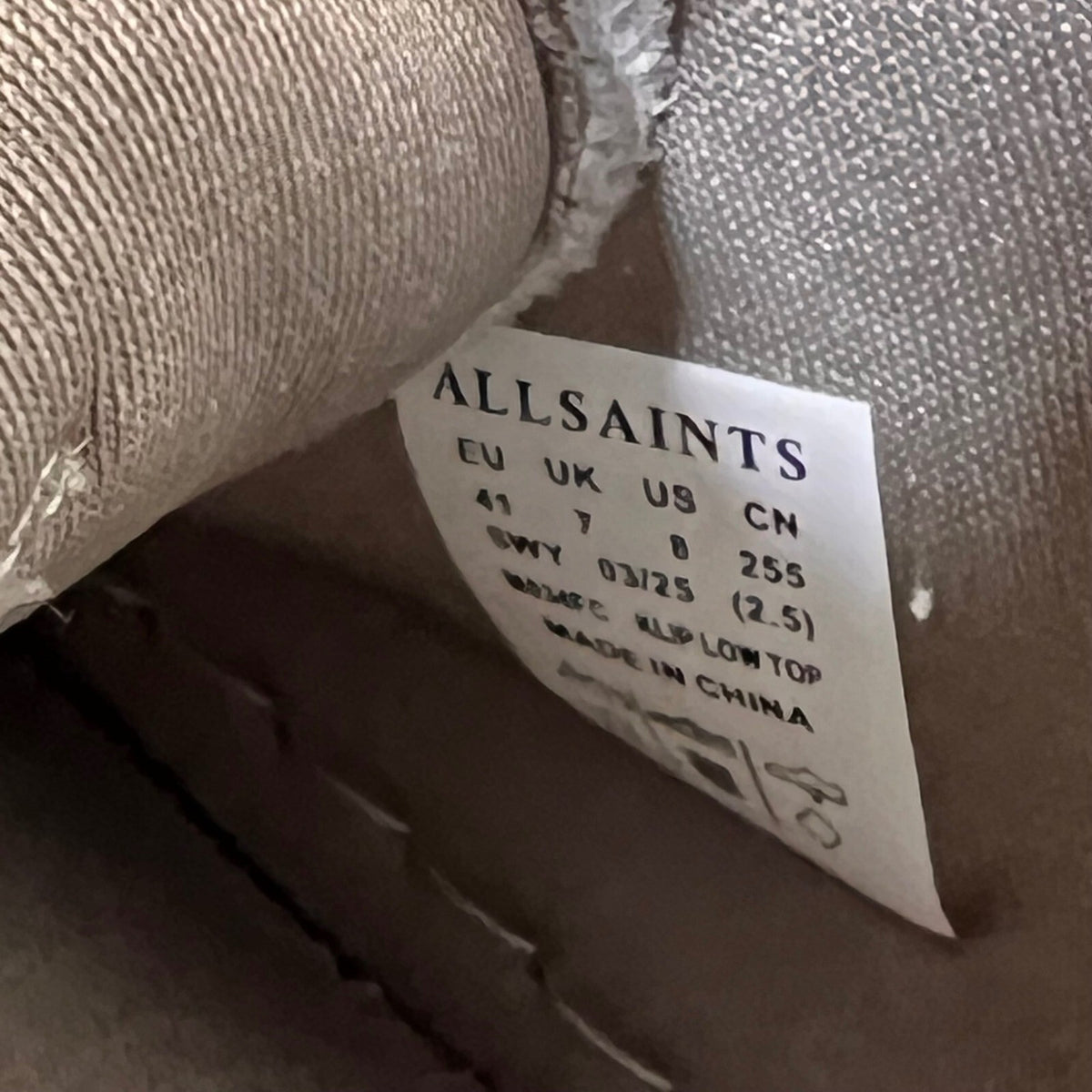 AllSaints Leather Sneakers Mens 8 White Low Top Minimalist Casual Shoes