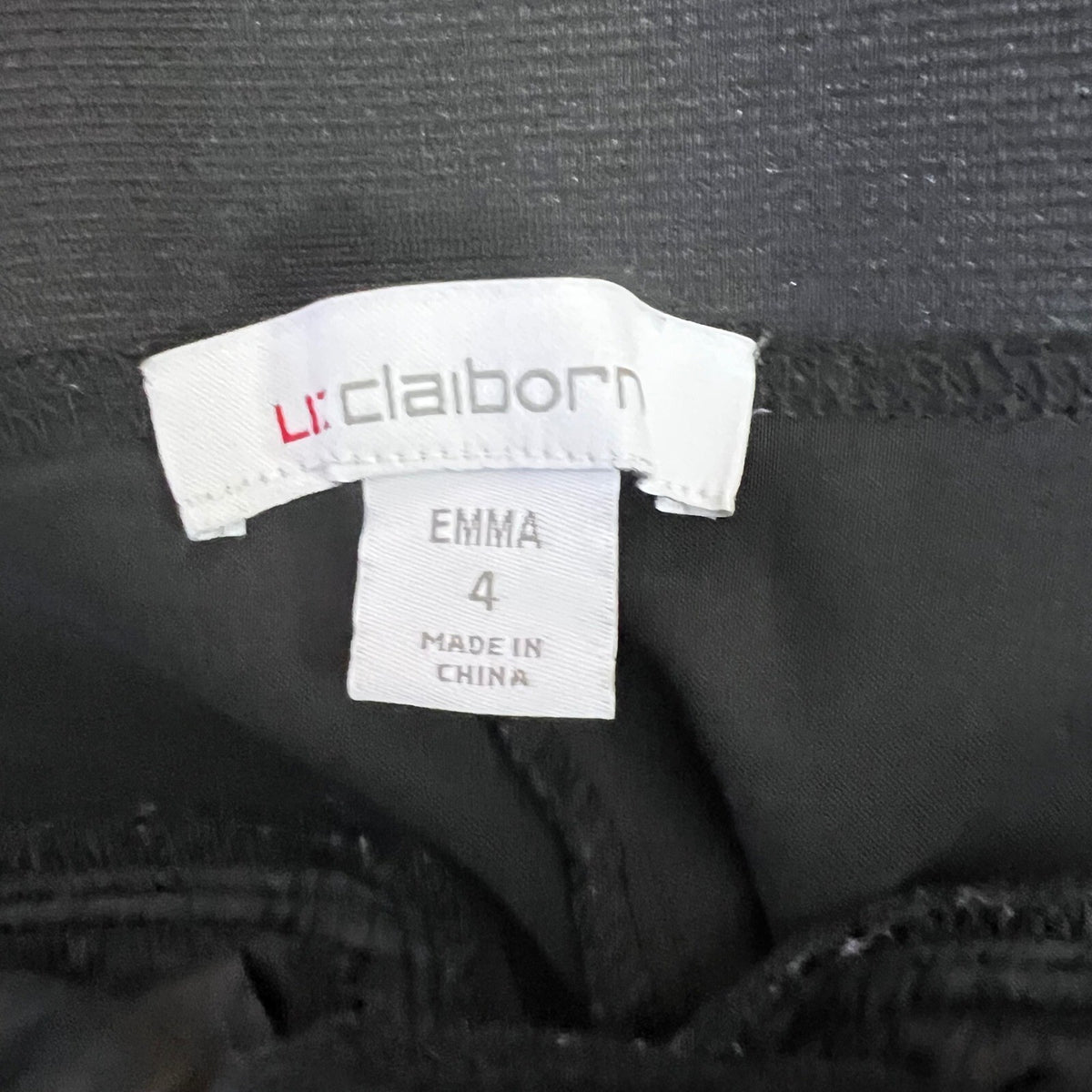 Liz Claiborne Emma Ankle Pants Women 4 Black Stretch Career Trousers Office