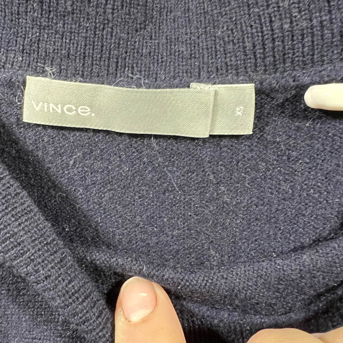 Vince Navy Wool Cashmere Blend Boat Neck Sweater XS Oversized High Split Tunic