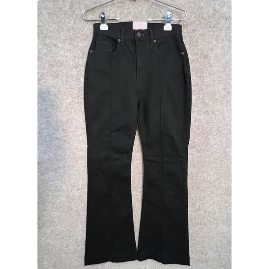 Revice Denim Jeans Womens 27 Black High Rise Flare Seam Detail Goth Chic