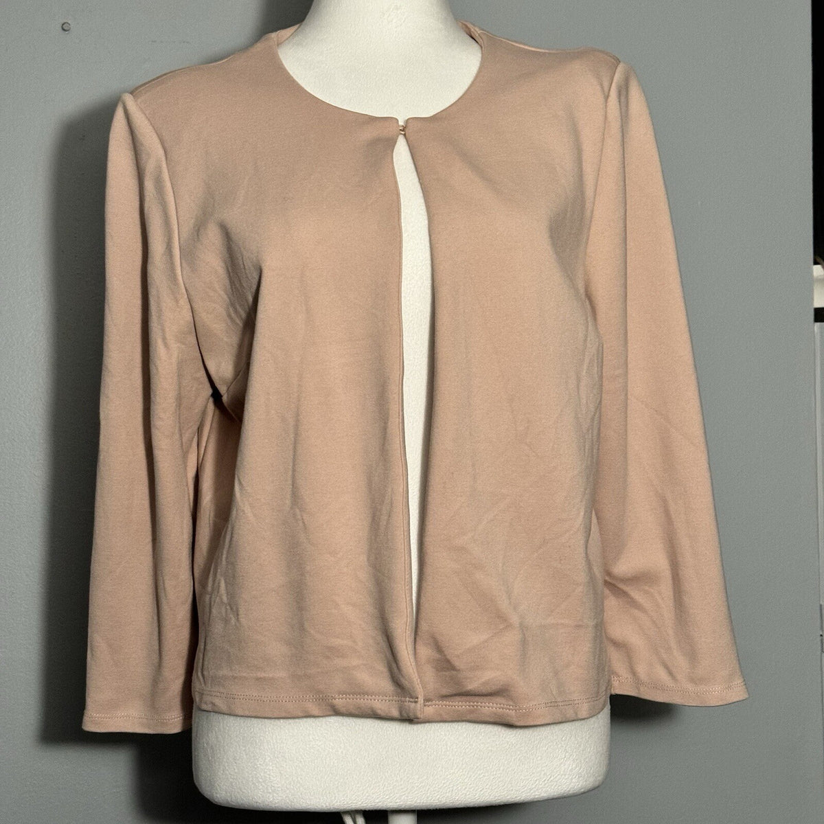 Blazer Jacket Peach Open Front Minimalist Business Casual Career