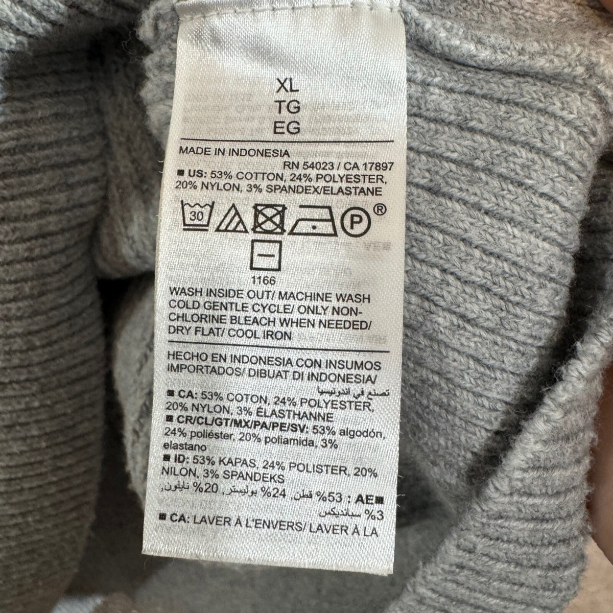 Old Navy V Neck Sweater Womens XL Gray Ribbed Knit Long Sleeve Cotton Blend Cozy