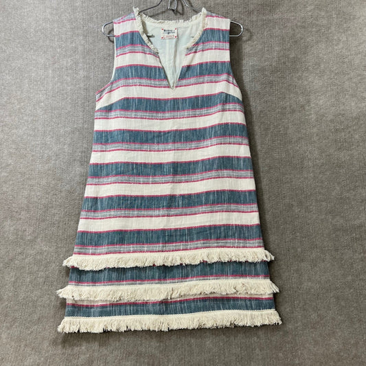 Holding Horses Anthropologie Fringed boho Sleeveless Dress V Neck Mini Sz 6