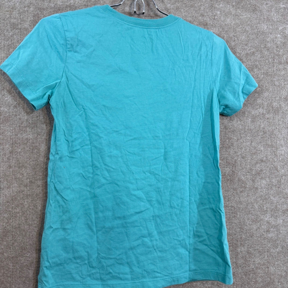 Nike Graphic T Shirt Women XS Teal Blue Swoosh Logo Short Sleeve Sporty
