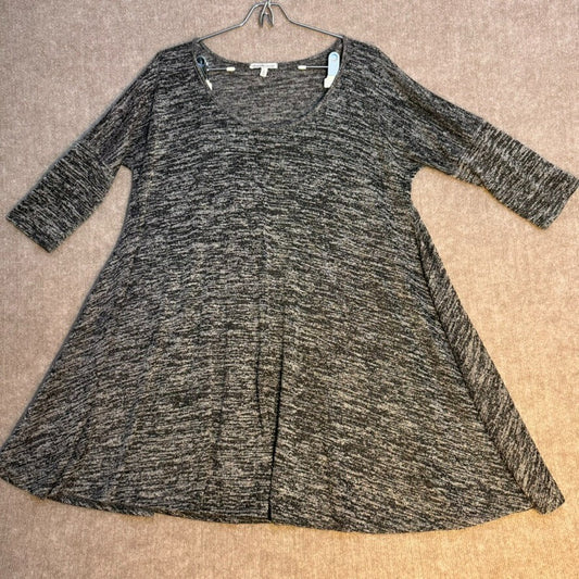 Charlotte Russe Grey Med Swing Sweater Dress 3/4 Sleeve