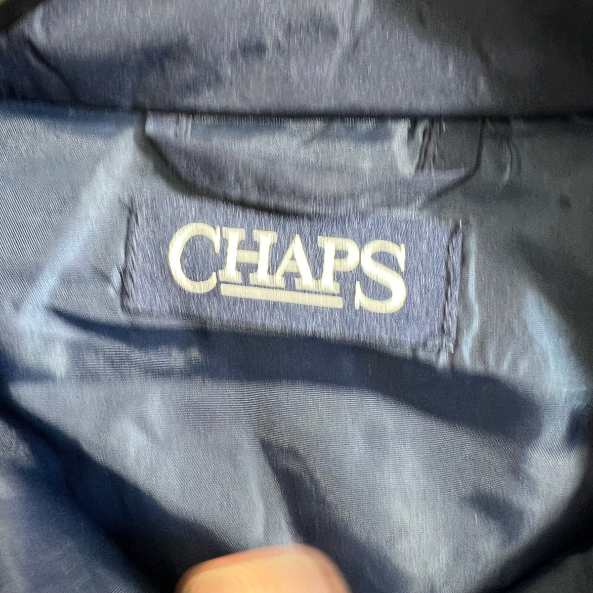 Chaps Men's Puffer Vest Medium Full Zip Sleeveless Quilted Navy Blue