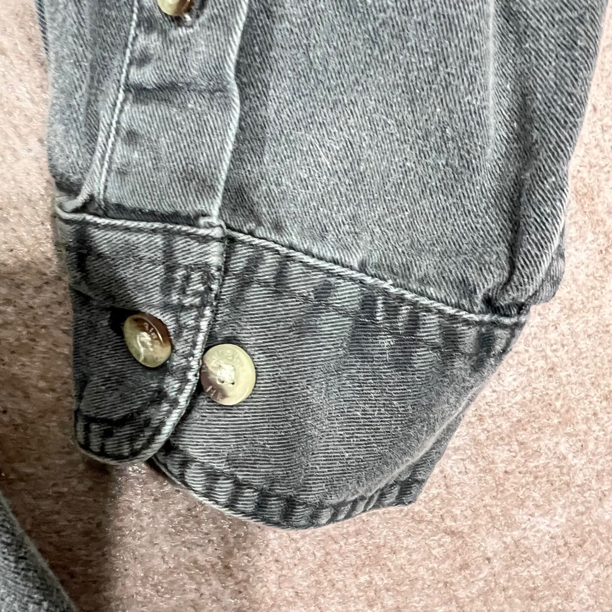 Wrangler Hero Authentic Denim Shirt XL Gray Western Y2K Workwear