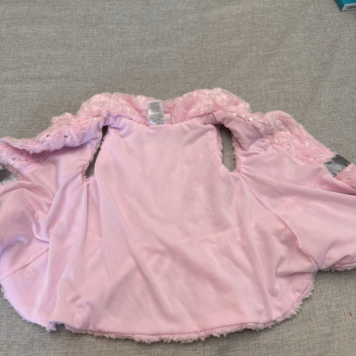 Little Lass 2T Pink Sparkle Sequin Sleeveless Fur Vest OverCoat Barbiecore