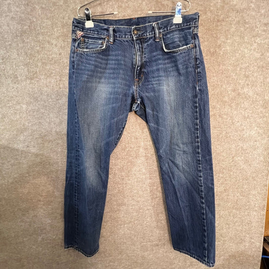 Denim & Supply Ralph Lauren Jeans Slim 34 Blue Distressed Straight Leg Americana